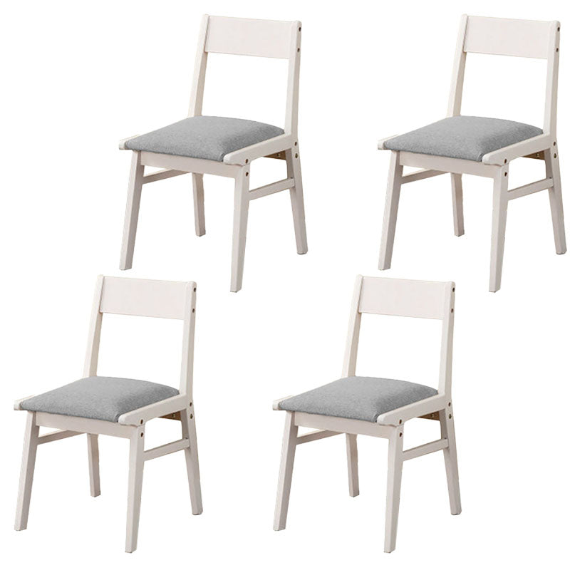 Silla con respaldo abierto de estilo contemporáneo, silla sin brazos con patas de madera para cocina