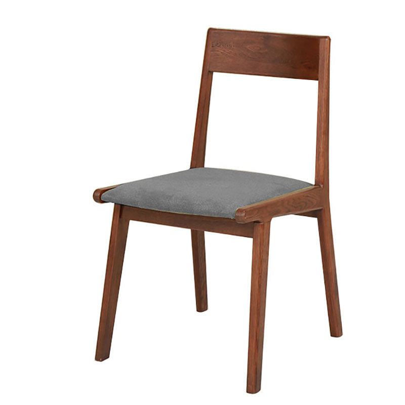 Contemporary Style Open Back Chair Dining Armless Chair with Wooden Legs for Kitchen