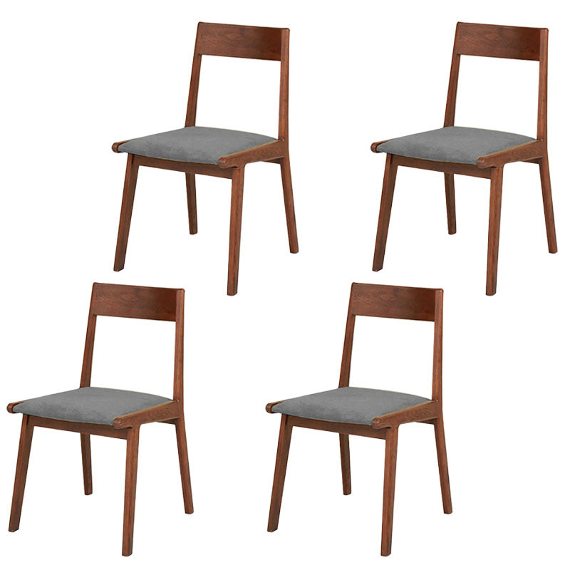 Silla con respaldo abierto de estilo contemporáneo, silla sin brazos con patas de madera para cocina
