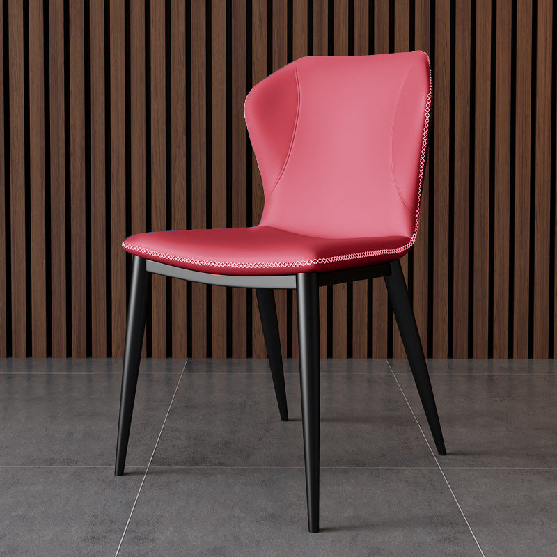Modern Leather Home Side Chair Wingback Matte Finish Dining Chair