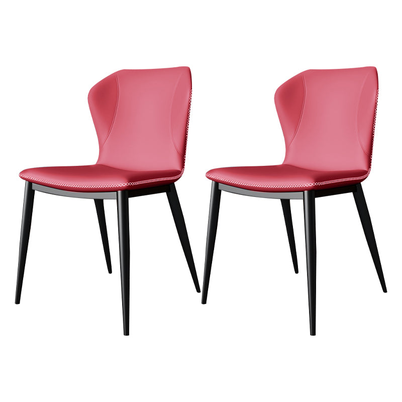 Silla lateral casera de cuero moderna con respaldo mate Silla de comedor