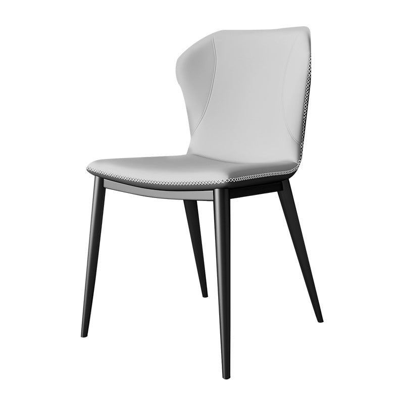 Silla lateral casera de cuero moderna con respaldo mate Silla de comedor