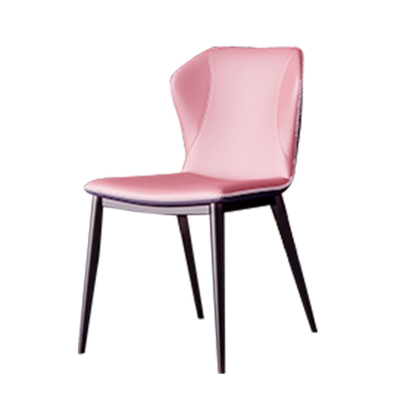 Modern Leather Home Side Chair Wingback Matte Finish Dining Chair