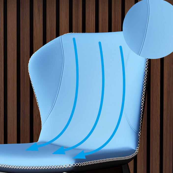 Silla lateral casera de cuero moderna con respaldo mate Silla de comedor
