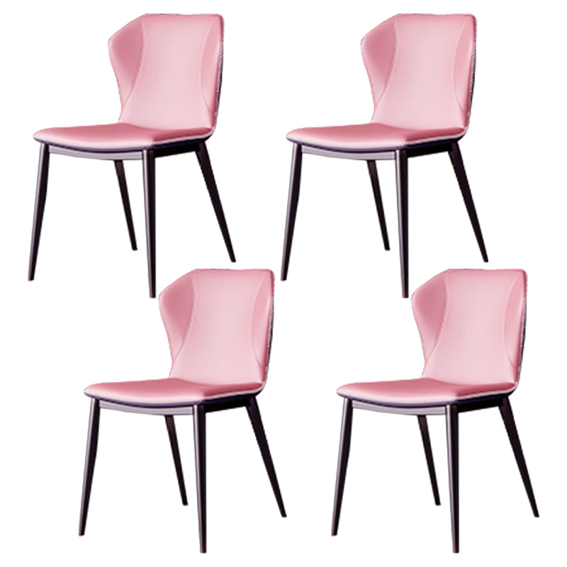 Silla lateral casera de cuero moderna con respaldo mate Silla de comedor
