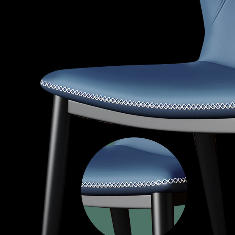 Silla lateral casera de cuero moderna con respaldo mate Silla de comedor