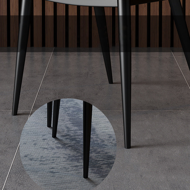 Silla lateral casera de cuero moderna con respaldo mate Silla de comedor