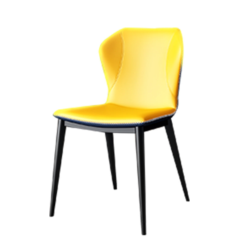 Silla lateral casera de cuero moderna con respaldo mate Silla de comedor