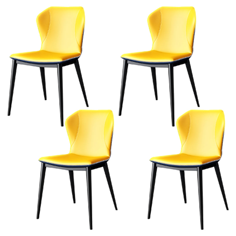 Silla lateral casera de cuero moderna con respaldo mate Silla de comedor