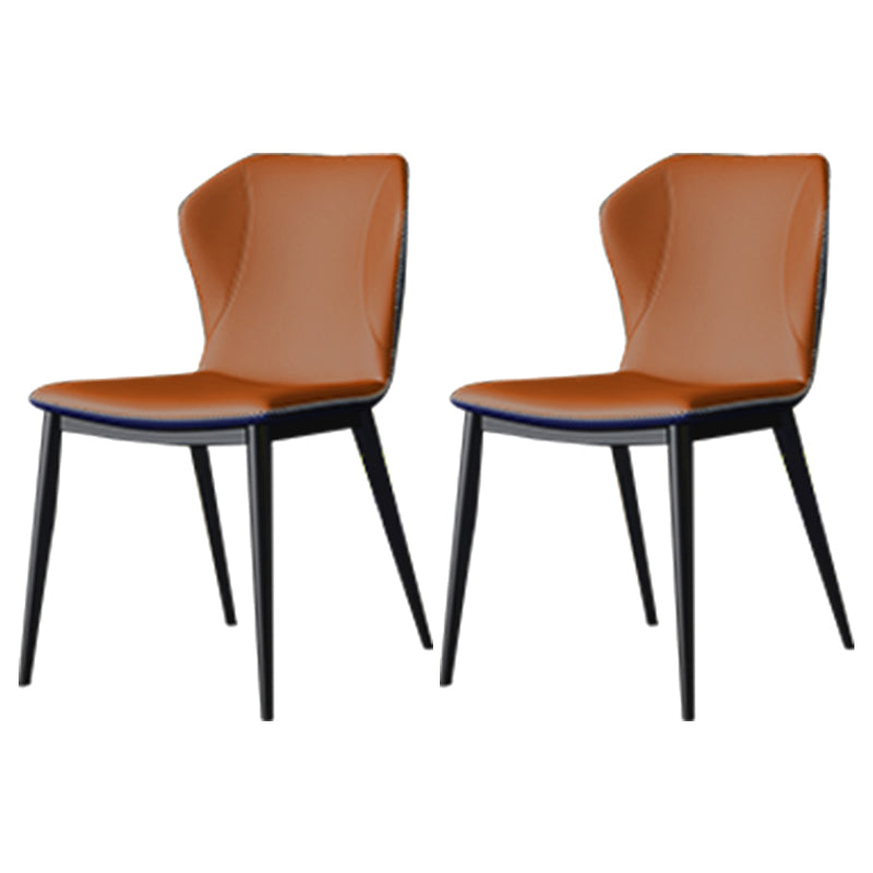 Silla lateral casera de cuero moderna con respaldo mate Silla de comedor