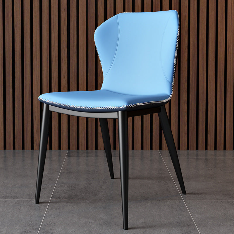 Modern Leather Home Side Chair Wingback Matte Finish Dining Chair
