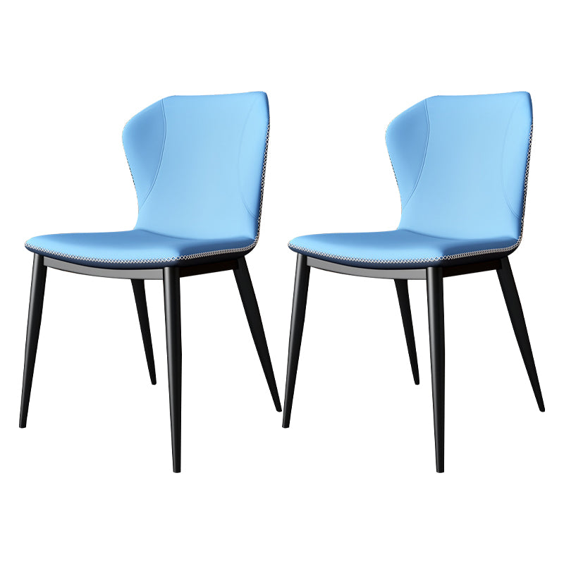 Silla lateral casera de cuero moderna con respaldo mate Silla de comedor