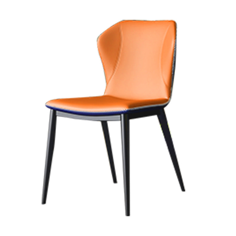 Modern Leather Home Side Chair Wingback Matte Finish Dining Chair