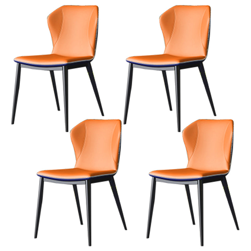 Silla lateral casera de cuero moderna con respaldo mate Silla de comedor