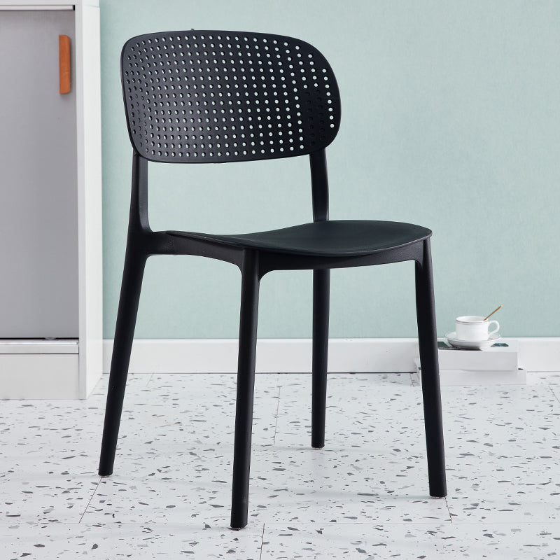 Scandinavian Plastic Dining Kitchen Room Chair Open Back Side Chair