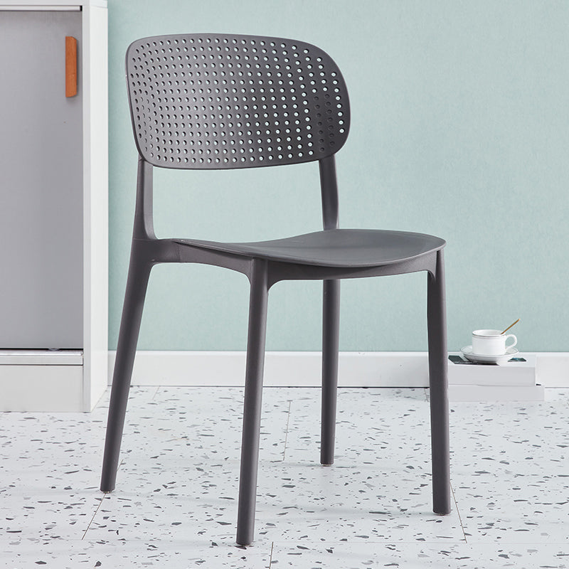 Silla escandinava de plástico para comedor, cocina, silla lateral con respaldo abierto