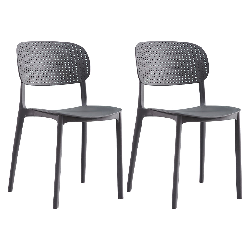 Silla escandinava de plástico para comedor, cocina, silla lateral con respaldo abierto