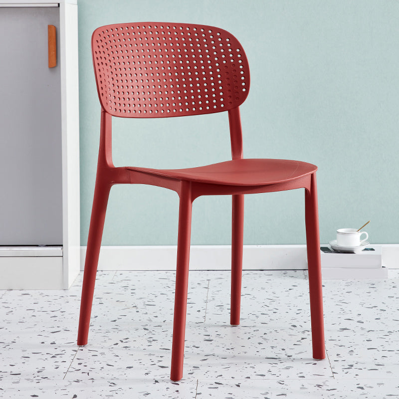 Scandinavian Plastic Dining Kitchen Room Chair Open Back Side Chair