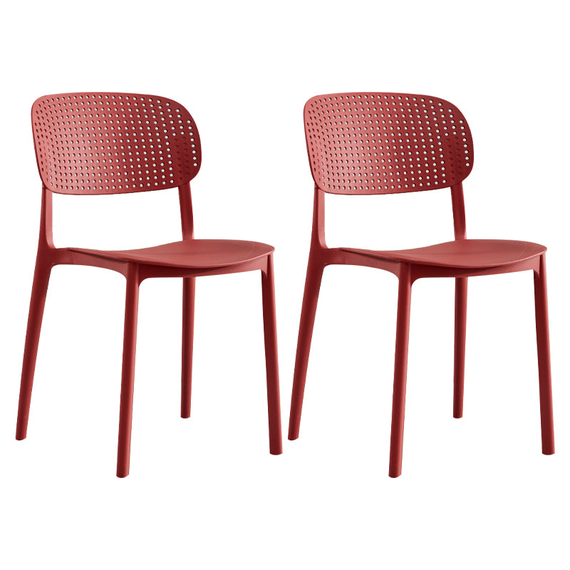 Silla escandinava de plástico para comedor, cocina, silla lateral con respaldo abierto