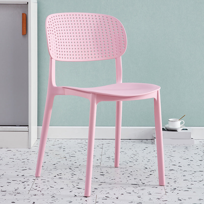 Silla escandinava de plástico para comedor, cocina, silla lateral con respaldo abierto