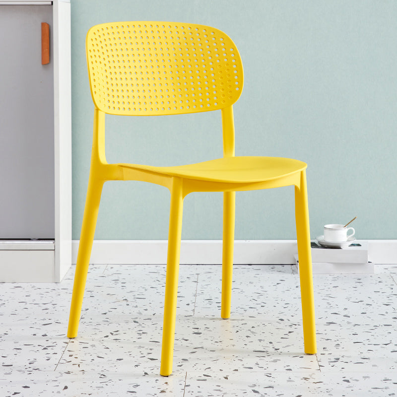 Silla escandinava de plástico para comedor, cocina, silla lateral con respaldo abierto