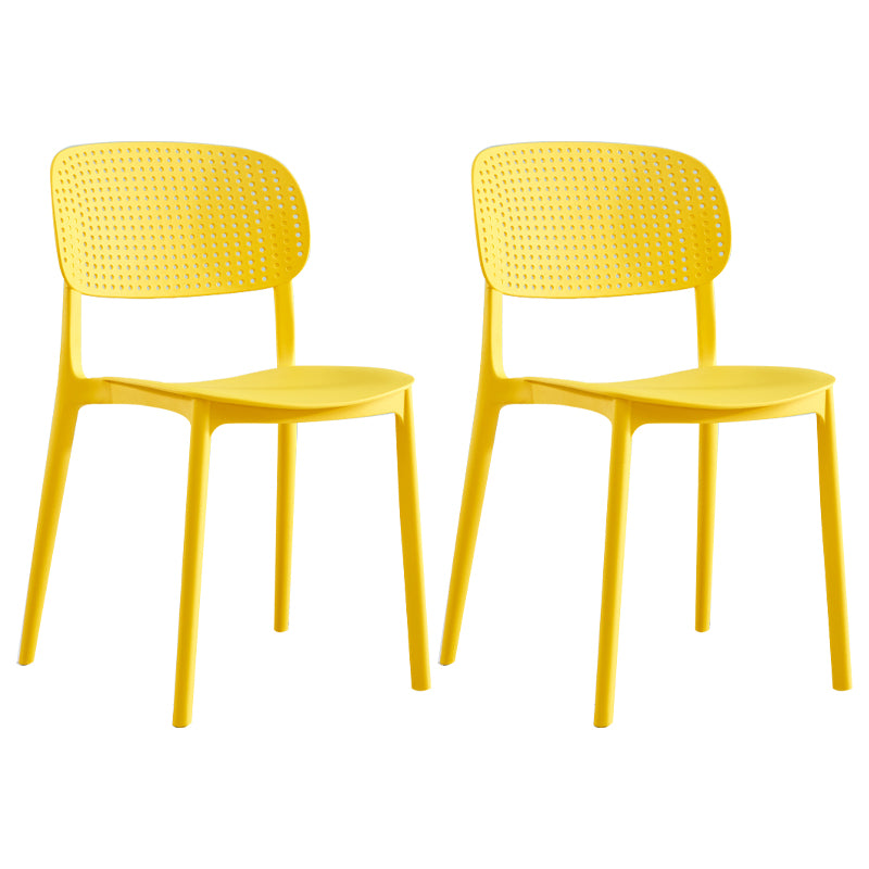 Silla escandinava de plástico para comedor, cocina, silla lateral con respaldo abierto