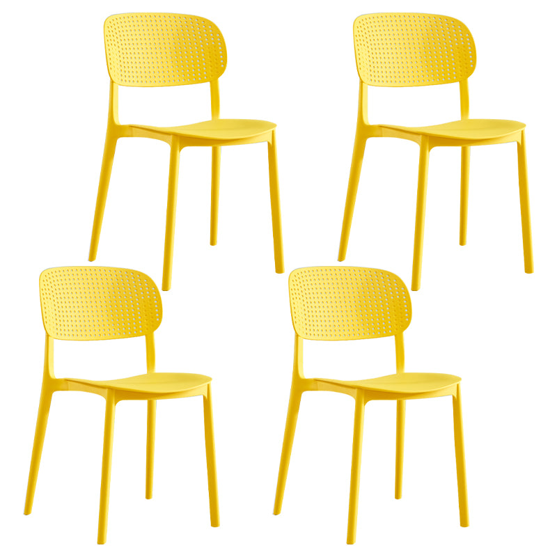 Silla escandinava de plástico para comedor, cocina, silla lateral con respaldo abierto