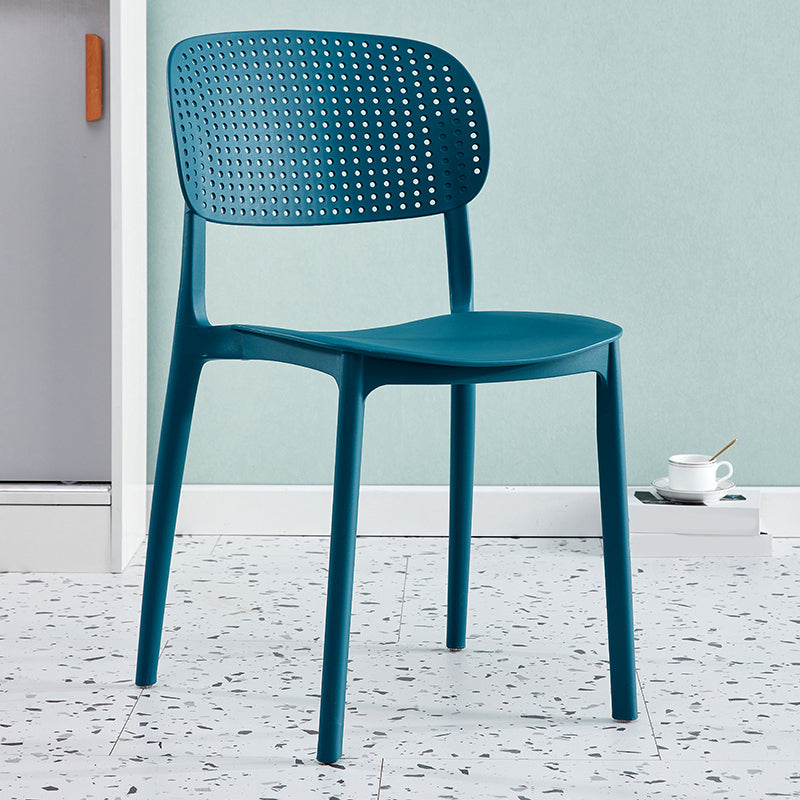 Silla escandinava de plástico para comedor, cocina, silla lateral con respaldo abierto