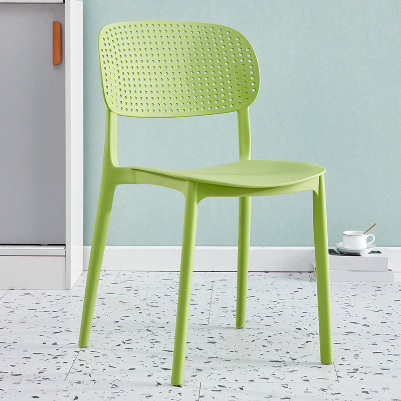 Scandinavian Plastic Dining Kitchen Room Chair Open Back Side Chair