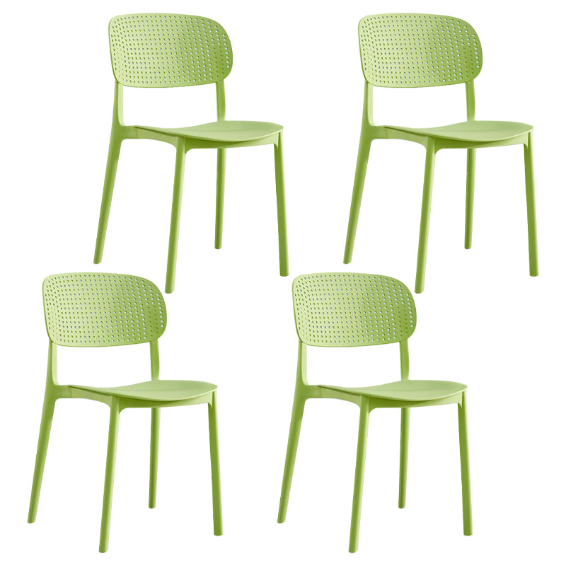 Silla escandinava de plástico para comedor, cocina, silla lateral con respaldo abierto