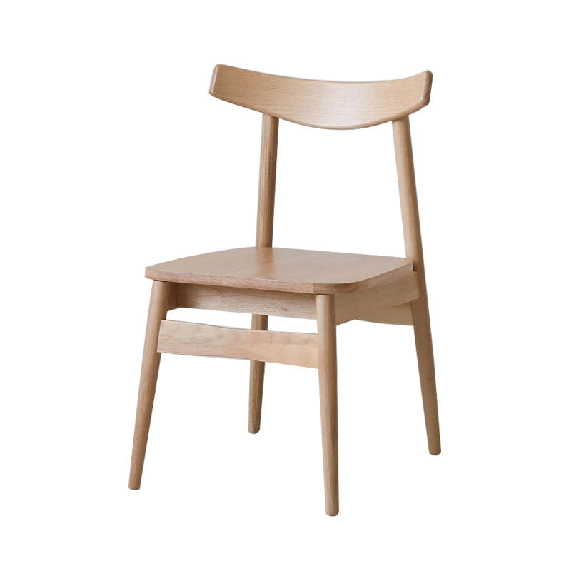 Contemporary Style Open Back Chairs Dining Armless Chair with Wooden Legs for Kitchen