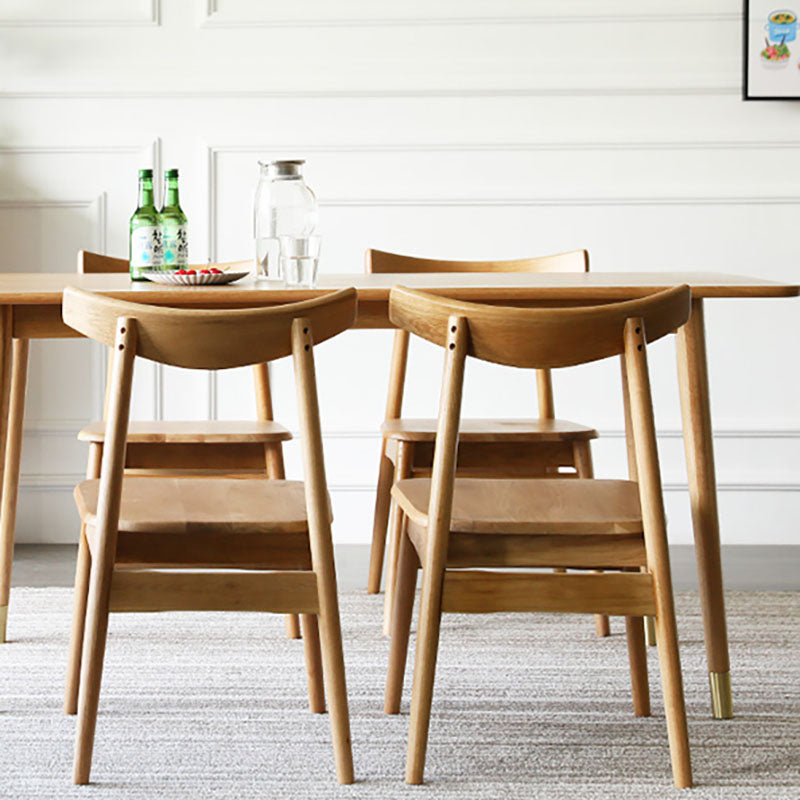 Sillas con respaldo abierto de estilo moderno, silla sin brazos con patas de madera para cocina
