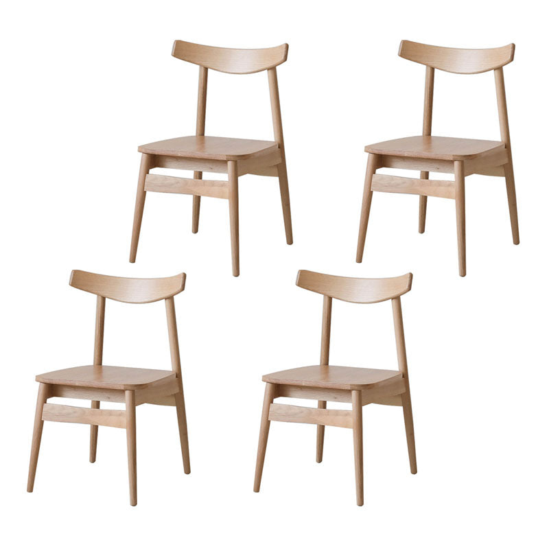 Sillas con respaldo abierto de estilo moderno, silla sin brazos con patas de madera para cocina