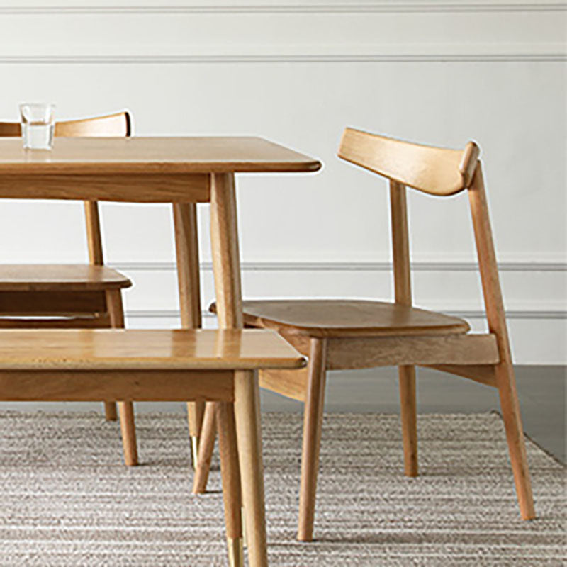 Sillas con respaldo abierto de estilo moderno, silla sin brazos con patas de madera para cocina
