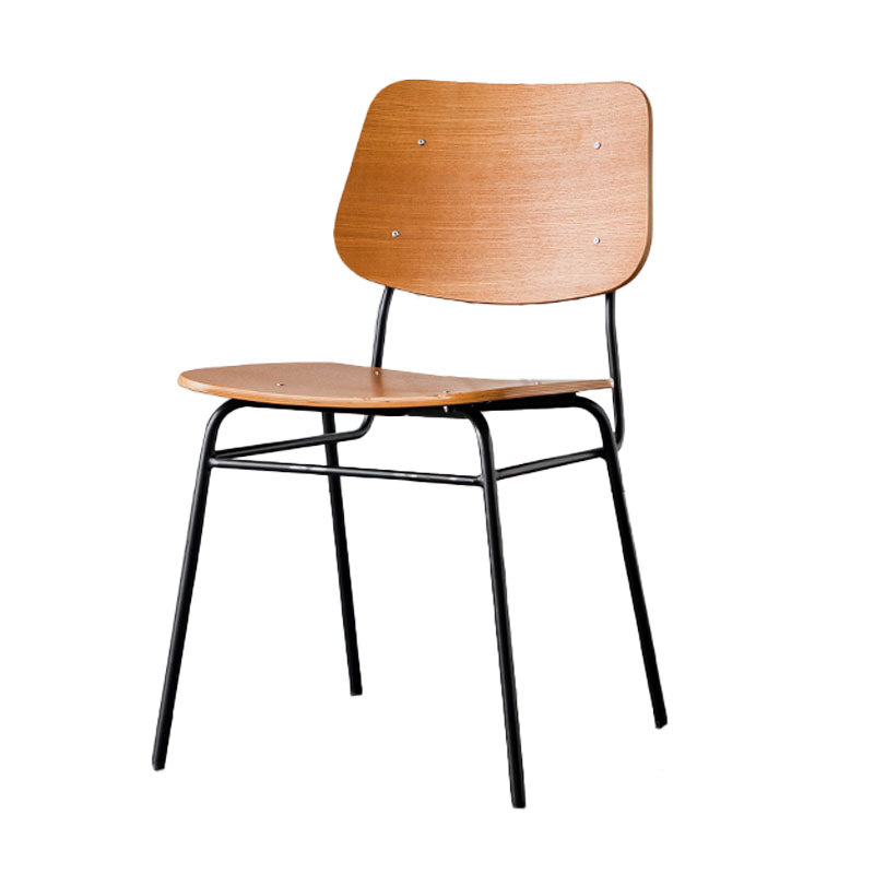 Industrial Style Open Back Armless Dining Chairs Wooden Dining Chairs for Home