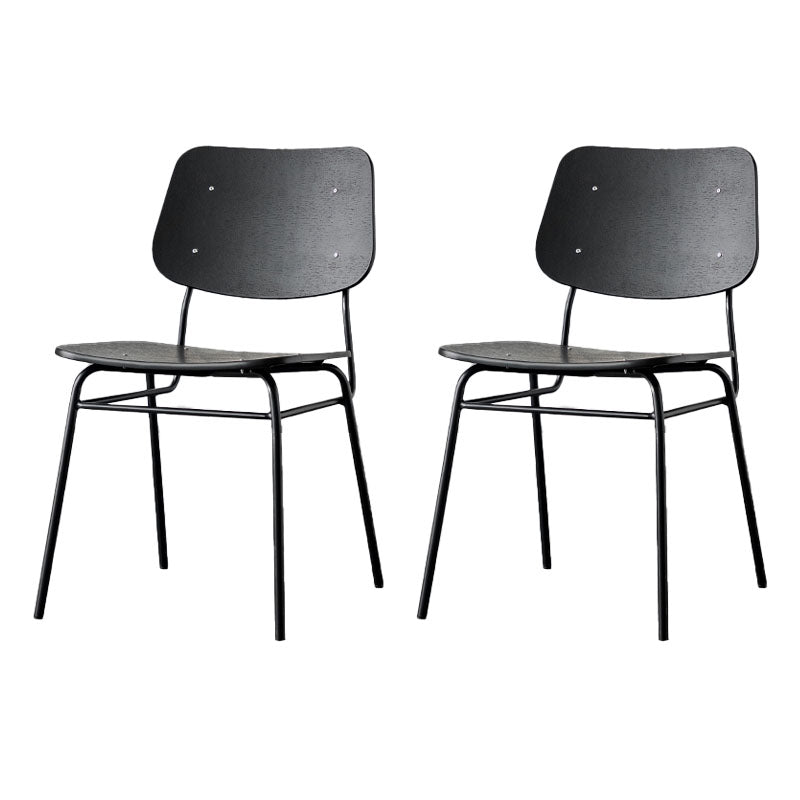Sillas de comedor sin brazos con respaldo abierto de estilo industrial, sillas de comedor de madera para el hogar