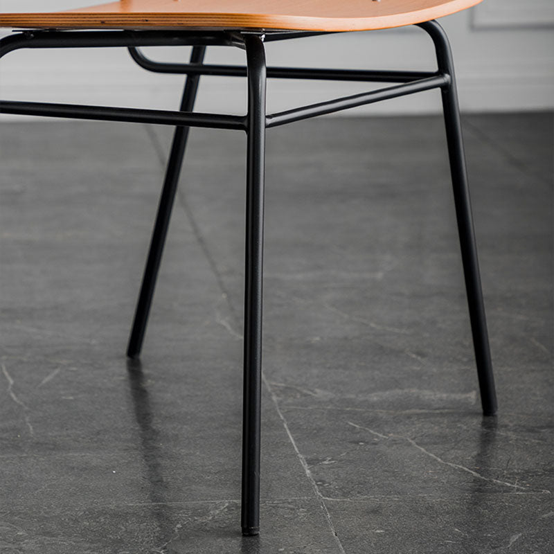 Sillas de comedor sin brazos con respaldo abierto de estilo industrial, sillas de comedor de madera para el hogar