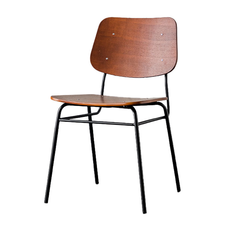 Industrial Style Open Back Armless Dining Chairs Wooden Dining Chairs for Home