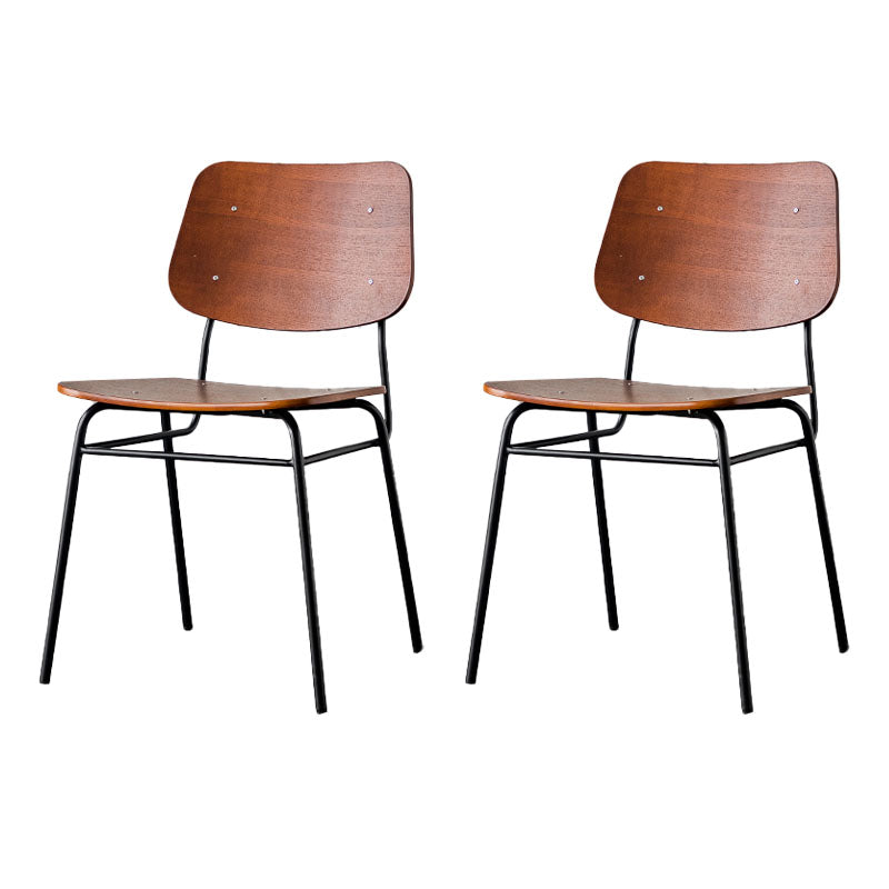 Sillas de comedor sin brazos con respaldo abierto de estilo industrial, sillas de comedor de madera para el hogar