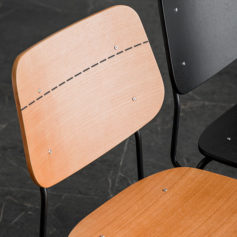 Sillas de comedor sin brazos con respaldo abierto de estilo industrial, sillas de comedor de madera para el hogar