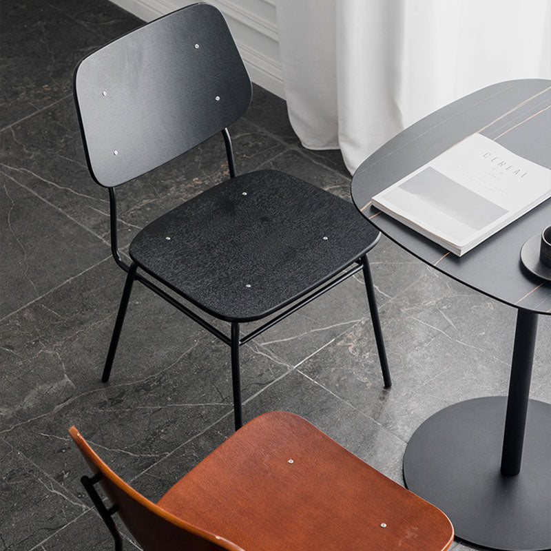 Sillas de comedor sin brazos con respaldo abierto de estilo industrial, sillas de comedor de madera para el hogar