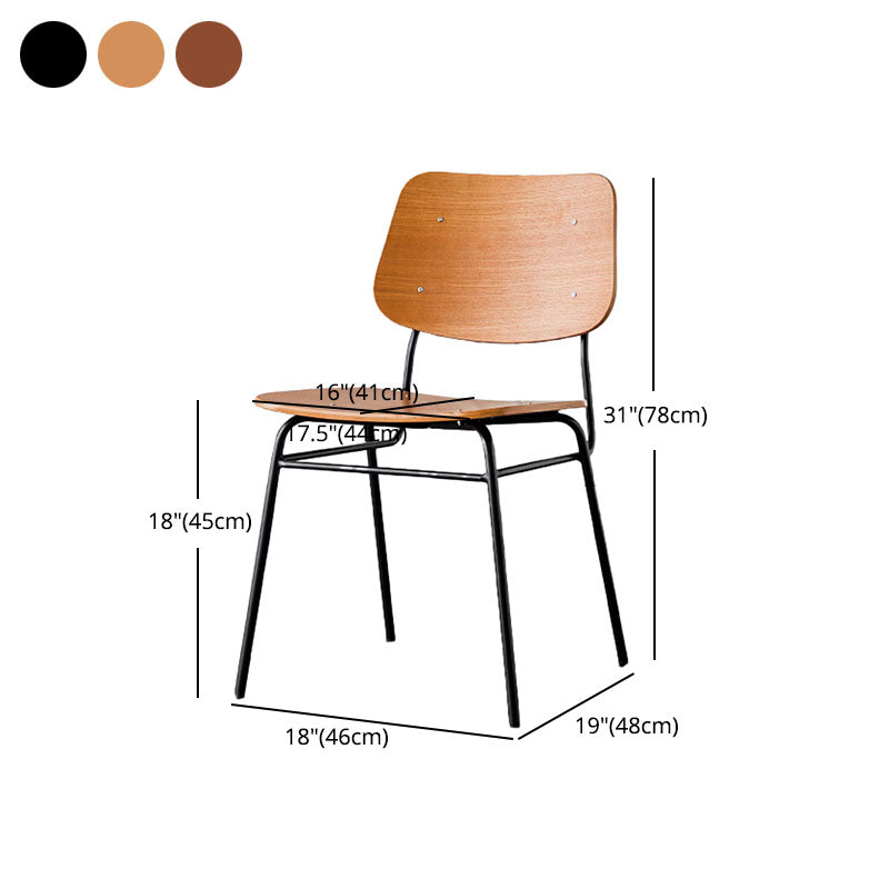 Sillas de comedor sin brazos con respaldo abierto de estilo industrial, sillas de comedor de madera para el hogar