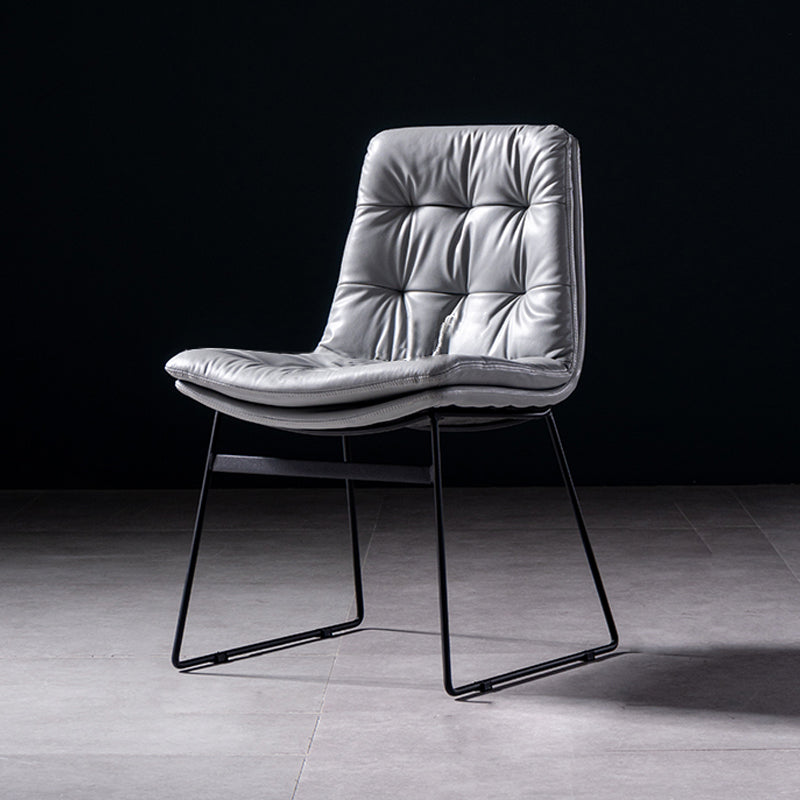 Contemporary Chair Dining Armless Chairs with Metal Legs for Kitchen