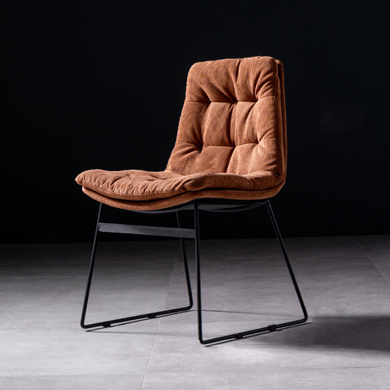 Contemporary Chair Dining Armless Chairs with Metal Legs for Kitchen