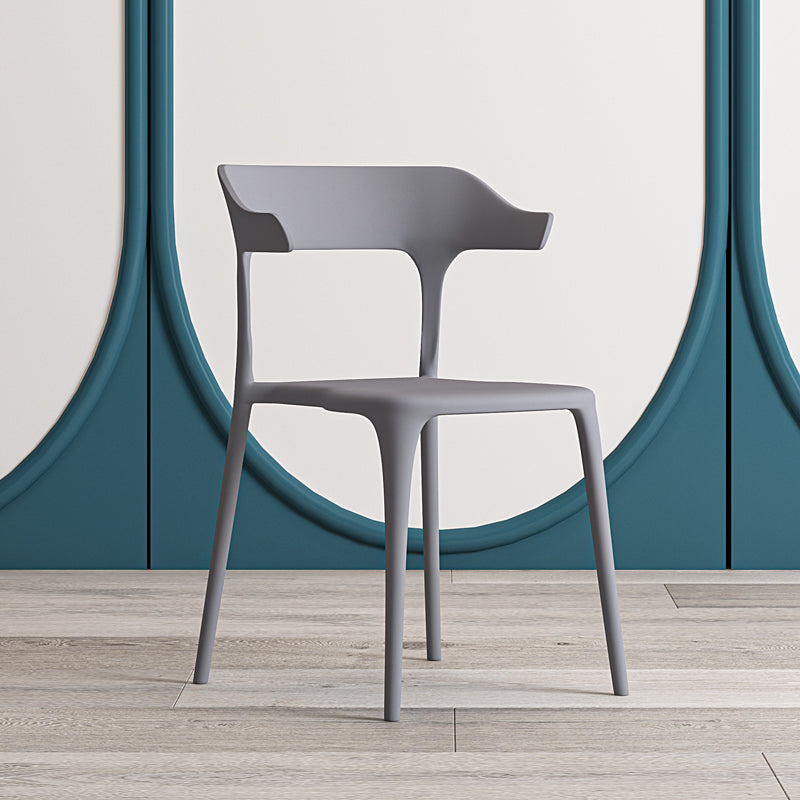Nordic Style Plastic Dining Chairs Open Back Dining Side Chair for Home Use