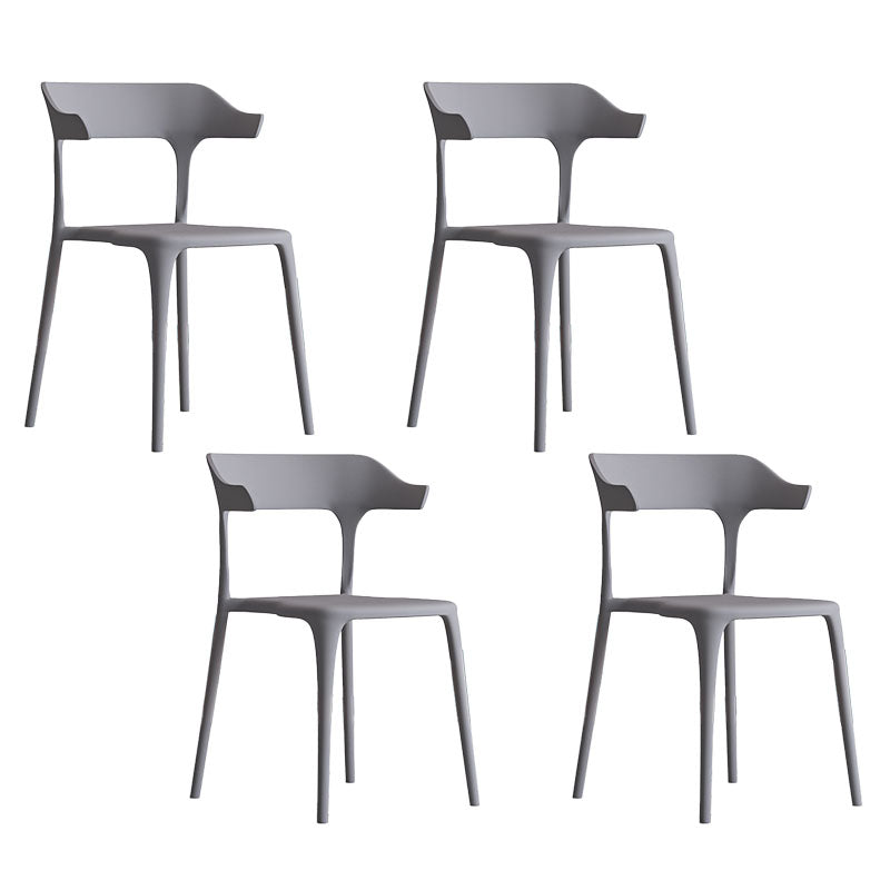 Sillas de comedor de plástico de estilo nórdico, respaldo abierto, silla lateral para uso doméstico