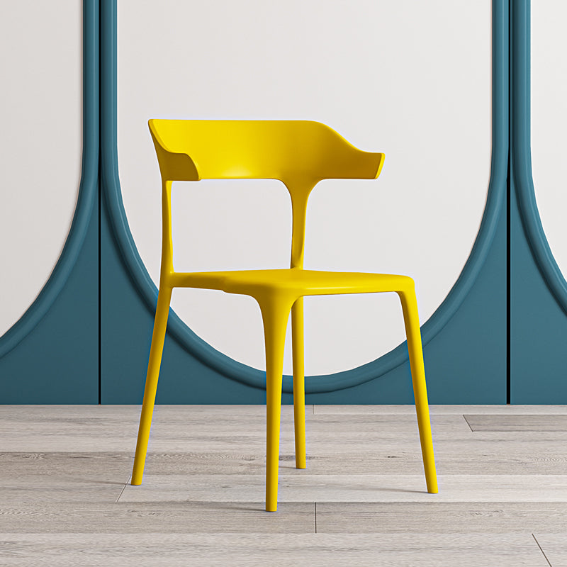 Nordic Style Plastic Dining Chairs Open Back Dining Side Chair for Home Use