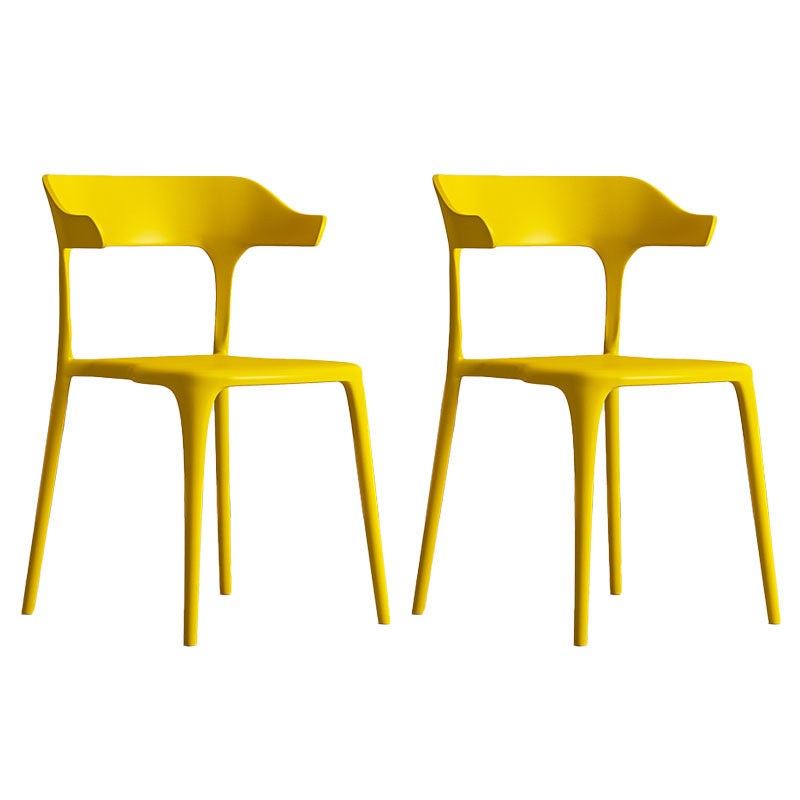 Sillas de comedor de plástico de estilo nórdico, respaldo abierto, silla lateral para uso doméstico