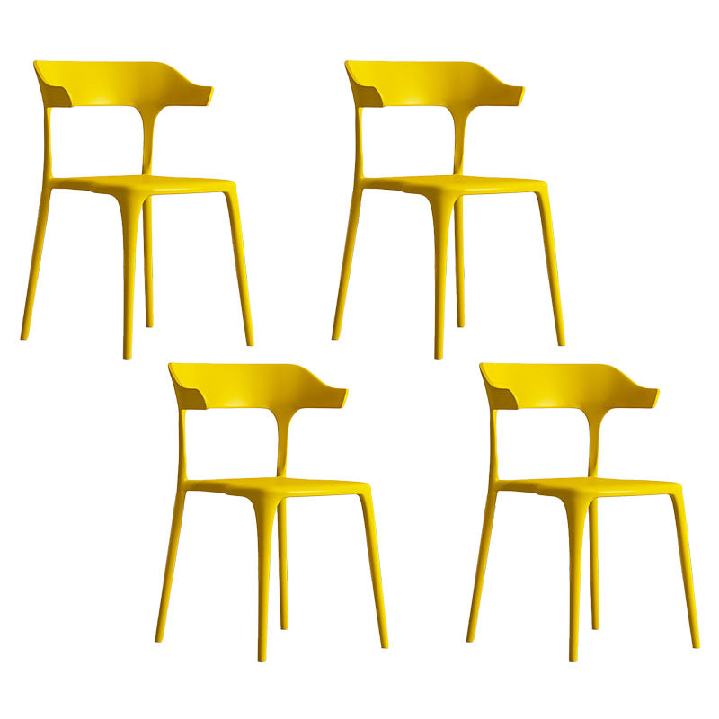 Sillas de comedor de plástico de estilo nórdico, respaldo abierto, silla lateral para uso doméstico