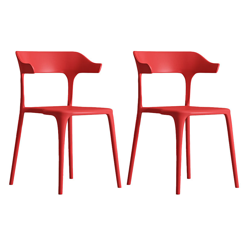 Sillas de comedor de plástico de estilo nórdico, respaldo abierto, silla lateral para uso doméstico